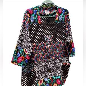 Women’s Vintage Polka Dots & Florals Top Sz. 16/18